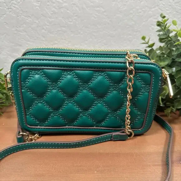 Anne Klein Quilted Double Zip Crossbody Bag - Picture 3 of 10